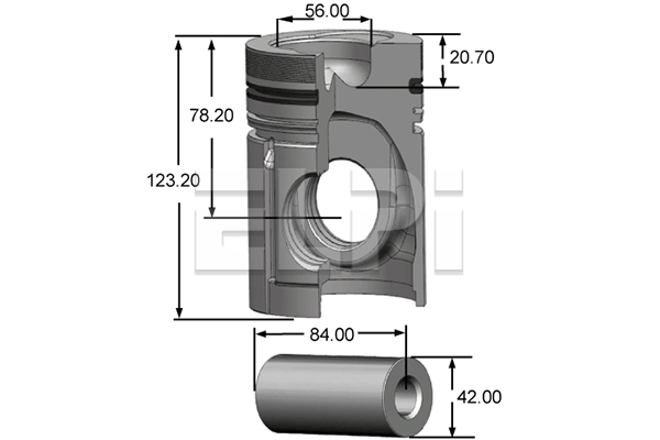 PISTON RENAULT SAVIEM(102mm)3Rings