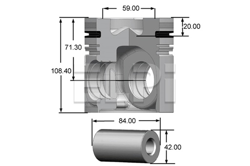 [LP1813214 STD] PISTON RENAULT MIDLUM 102MM 3 RING