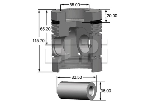 [LP1813014 STD] PISTON MB OM314/352/353(5Rings)97mm