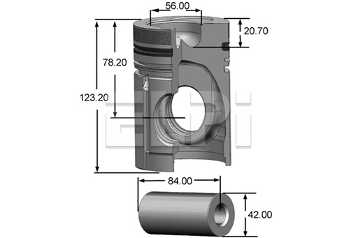 [LP1813213STD] PISTON RENAULT SAVIEM(102mm)3Rings