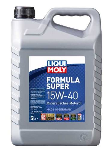 [9517] HUILE MOTEUR LIQUI MOLY FORMULA SUPER MOT.OIL 15W40 5L E+D 1/4